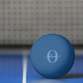 Aangepaste monogram scriptnaam Blauw Wit Pingpongballen (Net)