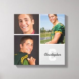 Aangepaste monogram Senior Photo Collage Canvas af Afdruk