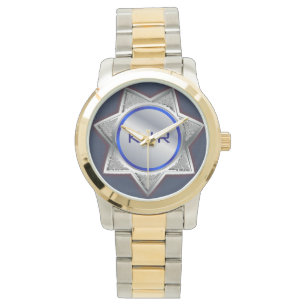 Aangepaste Monogram Sheriff's Badge Watch Horloge