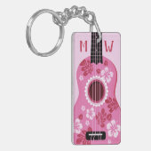 Aangepaste monogram-sleutelketen van Ukulele Sleutelhanger (Voorkant Links)