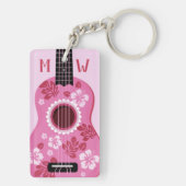 Aangepaste monogram-sleutelketen van Ukulele Sleutelhanger (achterkant)