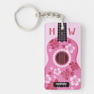 Aangepaste monogram-sleutelketen van Ukulele Sleutelhanger