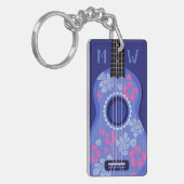 Aangepaste monogram-sleutelketen van Ukulele Sleutelhanger (Voorkant Links)