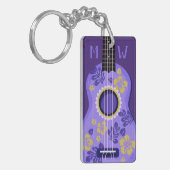 Aangepaste monogram-sleutelketen van Ukulele Sleutelhanger (Voorkant Links)