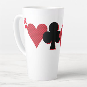 Aangepaste Monogram speelkaarten Bridge & Poker Latte Mok