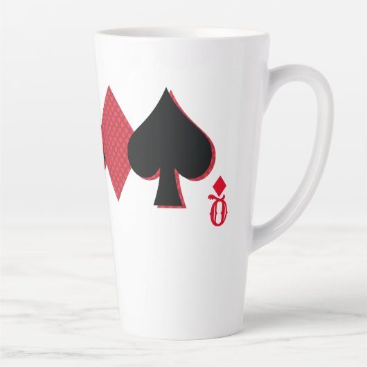 Aangepaste Monogram speelkaarten Bridge & Poker Latte Mok (Rechts)