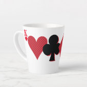 Aangepaste Monogram speelkaarten Bridge & Poker Latte Mok (Linkerhoek)