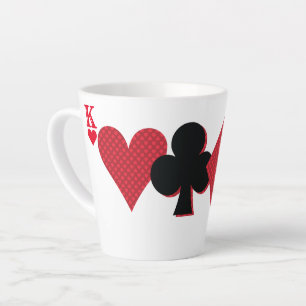 Aangepaste Monogram speelkaarten Bridge & Poker Latte Mok