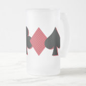 Aangepaste Monogram speelkaarten Bridge & Poker Matglas Bierpul (Voorkant rechts)