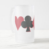 Aangepaste Monogram speelkaarten Bridge & Poker Matglas Bierpul (Voorkant links)