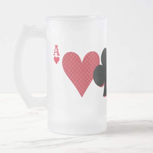 Aangepaste Monogram speelkaarten Bridge & Poker Matglas Bierpul (Links)