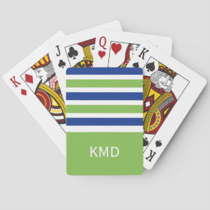 Aangepaste monogram spelkaarten met brede strips pokerkaarten