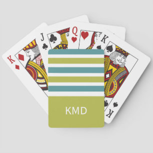 Aangepaste monogram spelkaarten met brede strips speelkaarten