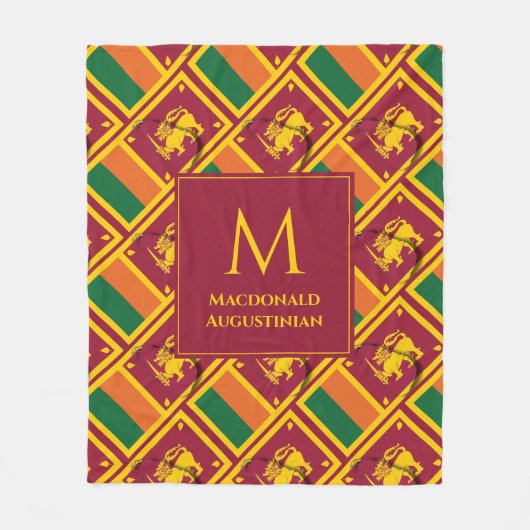 Aangepaste monogram stijlvolle SRI LANKA FLAG MAP Fleece Deken (Voorkant)