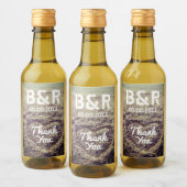 Aangepaste monogram strand bruiloft foto mini fles wijn etiket (Flessen)