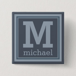 Aangepaste monogram Stripes Pattern-knop Vierkante Button 5,1 Cm