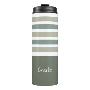 Aangepaste monogram Stripes Pattern-tumbler Thermosbeker