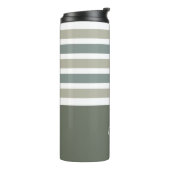 Aangepaste monogram Stripes Pattern-tumbler Thermosbeker (Gedraaid links)