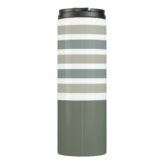 Aangepaste monogram Stripes Pattern-tumbler Thermosbeker (Achterkant)