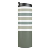 Aangepaste monogram Stripes Pattern-tumbler Thermosbeker (Geroteerd rechts)