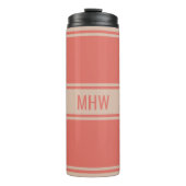 Aangepaste monogram Stripes Pattern-tumbler Thermosbeker (Voorkant)