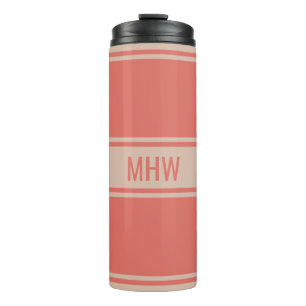 Aangepaste monogram Stripes Pattern-tumbler Thermosbeker