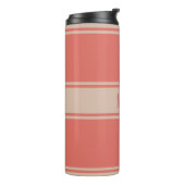 Aangepaste monogram Stripes Pattern-tumbler Thermosbeker (Gedraaid links)