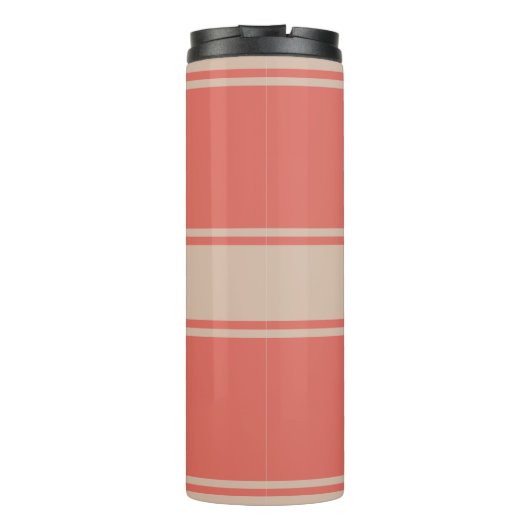 Aangepaste monogram Stripes Pattern-tumbler Thermosbeker (Achterkant)