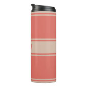 Aangepaste monogram Stripes Pattern-tumbler Thermosbeker (Geroteerd rechts)