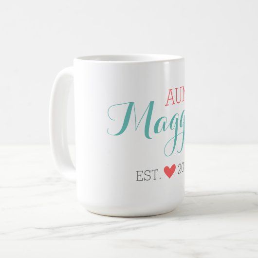 Aangepaste Monogram Tante Koffie Mok (Voorkant links)