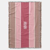Aangepaste monogram tapedeken voor Stripes Pattern Deken (Voorkant Verticaal)
