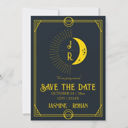 Aangepaste Monogram tarot kaart bruiloft opslaan v (Voorkant)