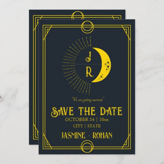 Aangepaste Monogram tarot kaart bruiloft opslaan v (Voorkant / Achterkant)