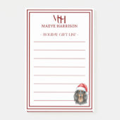 Aangepaste Monogram Teckel Vakantie Cadeau Lijst Post-it® Notes (Voorkant)