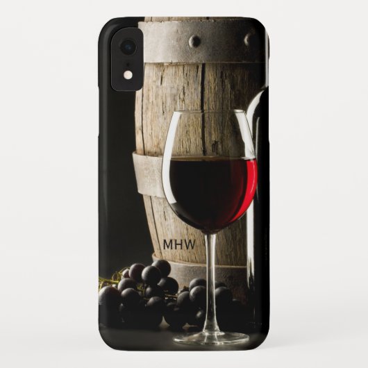 Aangepaste monogram-telefoondoosjes van Wine Lover Case-Mate iPhone Case (Achterkant)