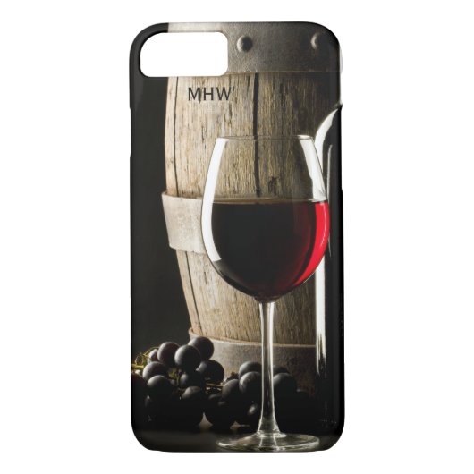 Aangepaste monogram-telefoondoosjes van Wine Lover Case-Mate iPhone Case (Achterkant)