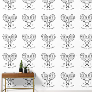 Aangepaste monogram TENNIS Behang