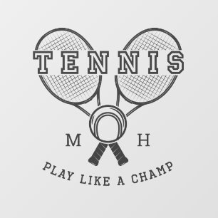 Aangepaste monogram TENNIS Raamsticker