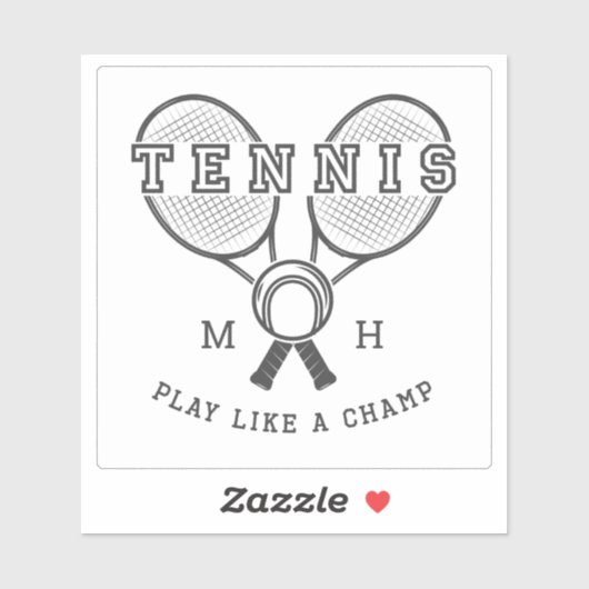 Aangepaste monogram TENNIS Sticker (Vel)