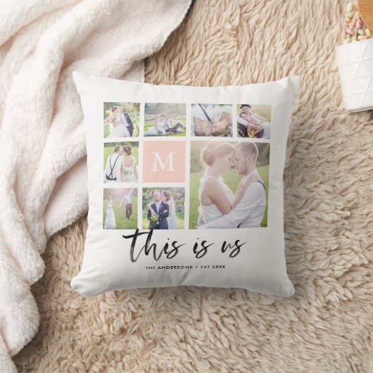 Aangepaste monogram This is Us Fotocollage Kussen (Deken)