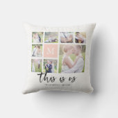 Aangepaste monogram This is Us Fotocollage Kussen (Achterkant)