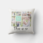 Aangepaste monogram This is Us Fotocollage Kussen (Achterkant)
