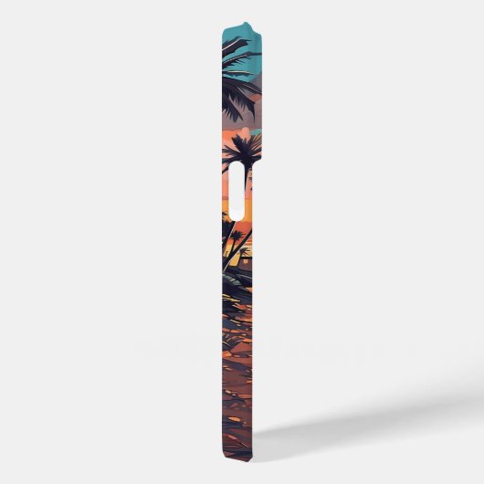 Aangepaste Monogram Tropical Beach Sunset Case-Mate iPhone Case (Achterkant / Rechts)
