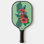 Aangepaste monogram tropische papegaai pickleball paddle (Achterkant)