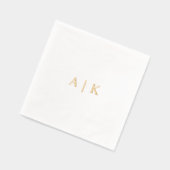 Aangepaste Monogram Trouwservetten - Gouden Folie Folie Servetten (Links)