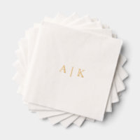 Aangepaste Monogram Trouwservetten - Gouden Folie