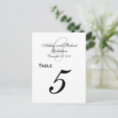 Aangepaste Monogram Trouwtafel Aantal Kaarten (Staand voorkant)