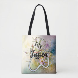 Aangepaste monogram urse Floral Stethoscoop Draagtas