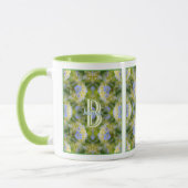 Aangepaste Monogram Uw Initiële Naam Hydrangea Blo Mok (Links)