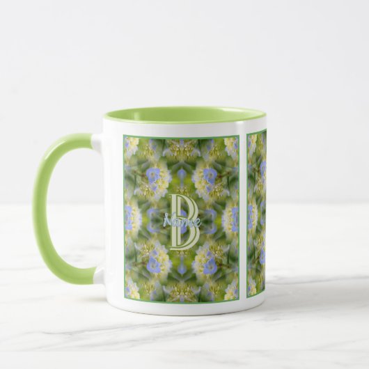 Aangepaste Monogram Uw Initiële Naam Hydrangea Blo Mok (Links)